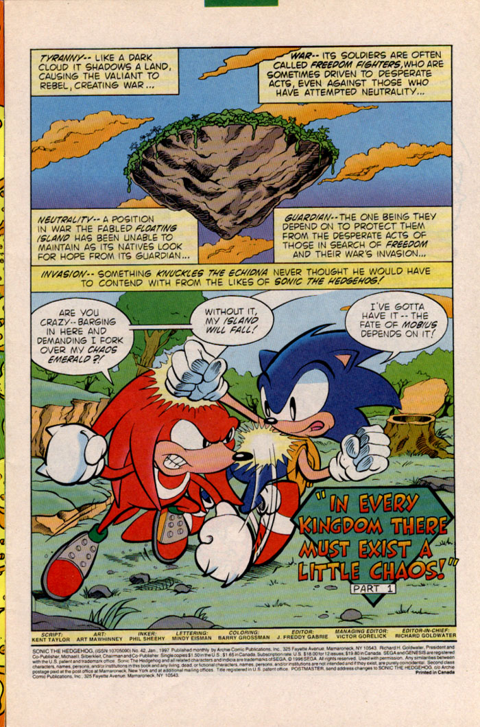 Sonic - Archie Adventure Series January 1997 Page 1
